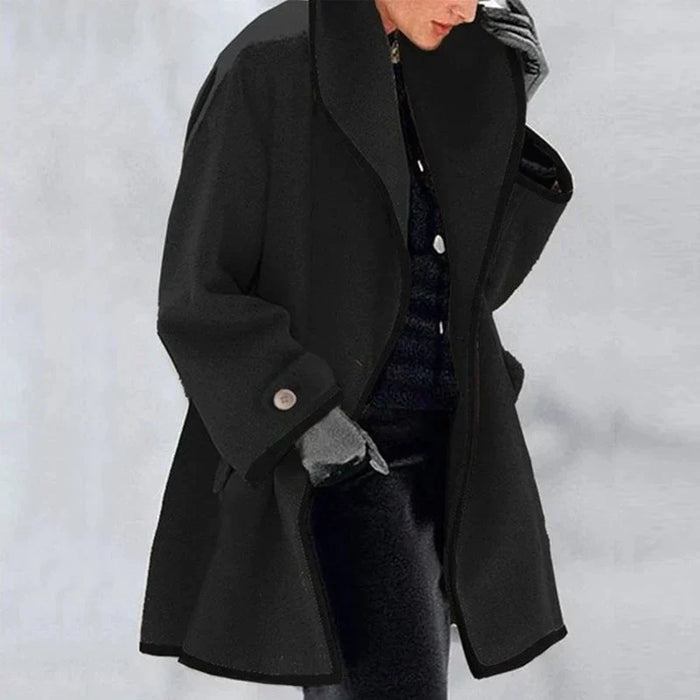 Women's White Trench Coat with Wide Collar and Belt